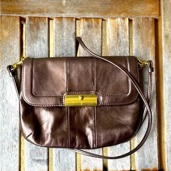 Coach Metallic Crossbody Leather Purse - Picture 3 of 8